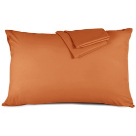Hafaa Pillowcases 2 Pack Brushed Microfiber Rust Pillow Cases with Envelop Closure – Wrinkle & Fade Resistant Pillow Cover, 50x75 cm