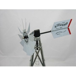 Mini 17 Inch Made in USA Windmill-galvanized Steel Red & Black Trim - Kirkwood Tail