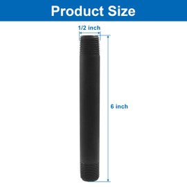 OSVJE 6 Pcs Sprinkler Head Pipe Riser, PVC Double Male Thread Extension 1/2 Inch MPT Raised Pipe, Automatic Irrigation Connector for Lawn Irrigation System (6 Inch)