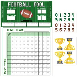 Football Pool Game, 13” inch x 19”inch Football Squares Pool Board, Office Football Pool Poster, Super Game Bowl Party Pool Poster, Big Game Party Decorations (3pcs)