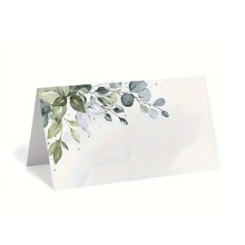 60 Pcs Party Table Place Cards with Watercolor Pattern Foldable Table Tent Cards Name Cards for Table Setting Weddings Banquets Dinner Parties Occasions Events