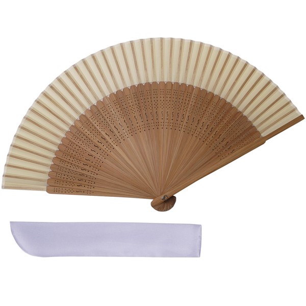 TOuWA Men's Ladies' Folding Fan, Bamboo Ribs, Japanese Pattern, Lightweight,