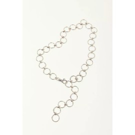 Urban Outfitters Women's Circle Chain Belt Silver NWT 50  Silver M/L