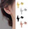 Dreuyet 4 Pairs Stainless Steel Lightning Stud Post Earrings for
