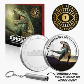 Hidden Secrets T-Rex Dinosaur Commemorative Coin & Free UV Torch Limited Edition