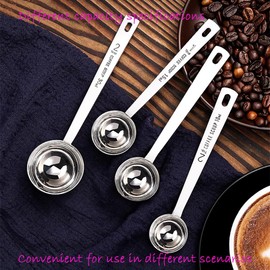 4pcs Measuring Tablespoon, 304 Stainless Steel Measuring Spoons Stainless Steel Coffee Scoop- 10ml 15ml 20ml (Without Scale) 30ml