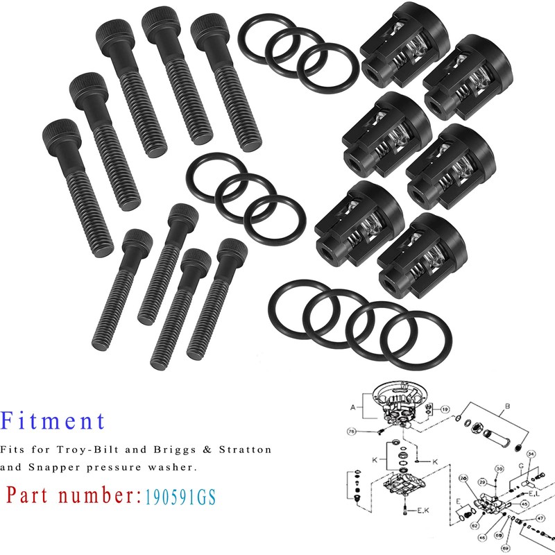 YMT 25PCS Pressure Washer Pump Valve Check Kit 190591GS fits