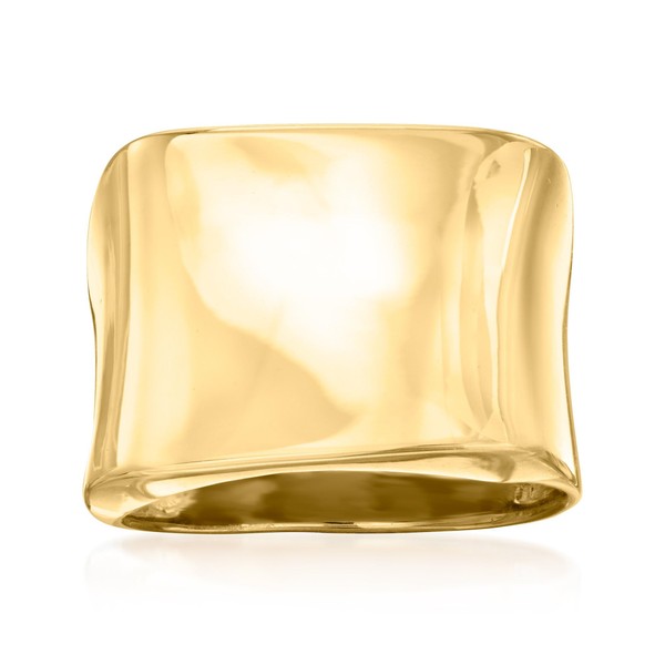 Ross-Simons Italian 18kt Gold Over Sterling Asymmetrical Square-Top Ring. Size