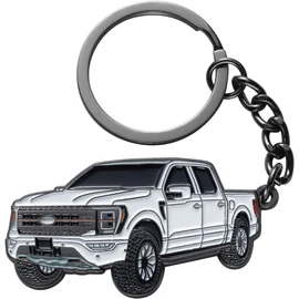 F150 Keychain for Ford F150 Accessories 2023 F-150 Key Chain Fob Cover 2022 Toy Truck Metal KeyRing Accessories White