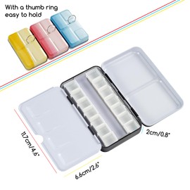 MEEDEN Empty Watercolor Paint Palette: Travel Water Color Palette Tin with 12 Half Pans - Portable Metal Palette Tin Box for Artist Student Adults (Red)