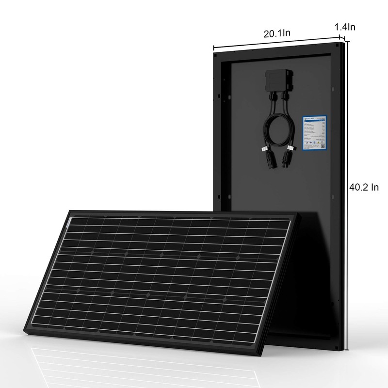 ACOPOWER 100w 12v Monocrystalline Solar Panel Module with Connector (Panel