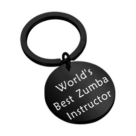 FEELMEM Teacher Gift Zumba Teacher Appreciation Gift World's Best Zumba Instructor Black Keychain Dance Jewelry for Dance Teacher Zumba Teacher (Zumba)