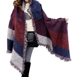 Miss Lulu Scarf for Women Winter Long Soft Warm Check Scarves Wraps Wool Spinning Tassel Large Shawl Long Stole