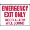 Accuform MEXT591VS Adhesive Vinyl Safety Sign, Legend "Emergency EXIT ONLY