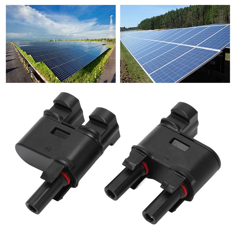 2PCS Solar PV Connector 2 to 1 Photovoltaic Crimp Connector