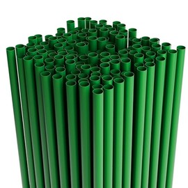 Disposable Plastic Drinking Straws - Straight - 7.75" Long (Green, 500)