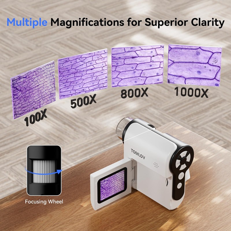 TOMLOV P20 Handheld Digital Microscope, Multiple Pocket Miniscope, Portable 1080P