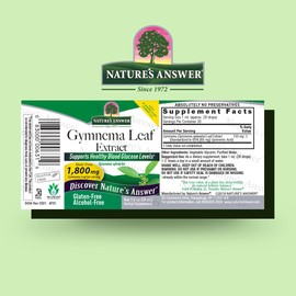 Nature's Answer Alcohol-Free Gymnema Leaf 1oz Extract | Gluten-Free | Non-GMO | Vegan | No Artificial Flavors or Preservatives | Single Count