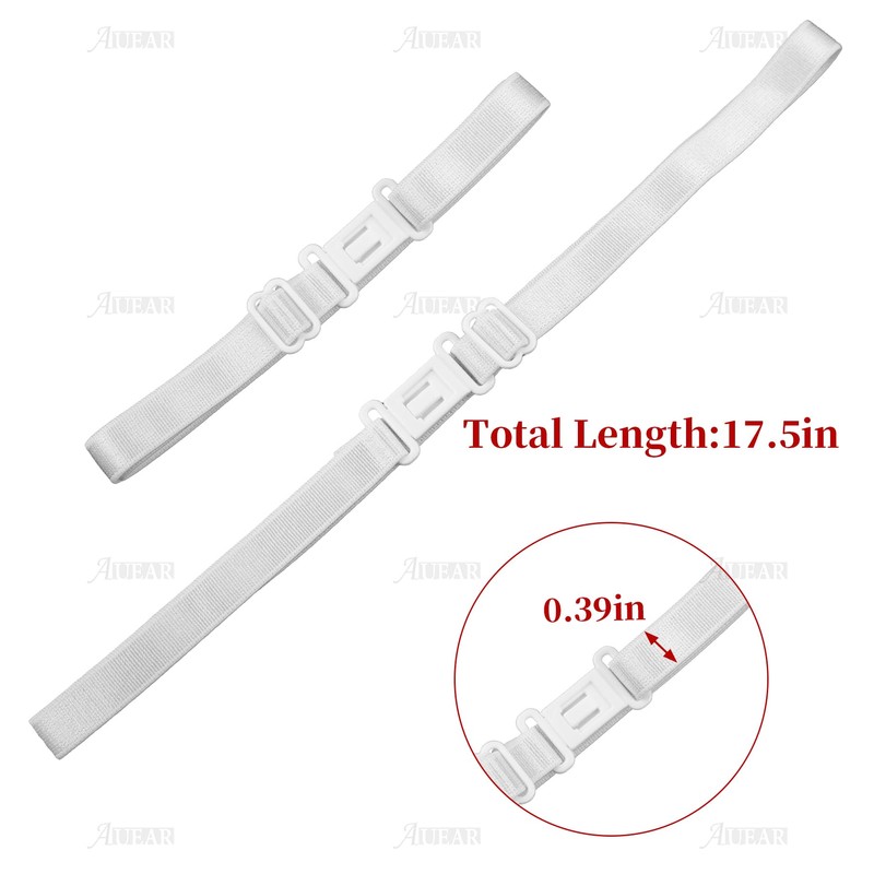 AUEAR, 10 Pack White Adjustable Bow Tie Strap with Clip