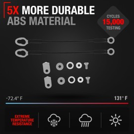 Tailgate Cable Replacement Set, Rear Left & Right Side - Compatible with 2005-2015 Toyota Tacoma - Tailgate Support Cable Straps, Metal 12 1/2" Long - OEM 65770-04070, 38545