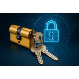 Security Door Cylinder 60 mm - Brass Euro Profile Cylinder | Door Cylinder for Home Door, Front Door & Office | Cylinder Lock with Key - Burglary Protection Easy to Install