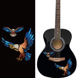 PLIGREAT Guitar Guard Board Sticker Guitar Headstock Decor Removable Eagle Decals DIY Gifts for E-Bbass Acoustic Guitar Decor Musical Instrument Shop Supplies Guitar Body Sticker