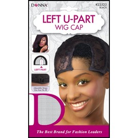 DONNA U-PART Wig Cap Black Color 1pc, Weaving Cap Wig Caps for Women Bald Cap, Left U-part Wig Cap