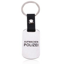 YRsorn Open Police Keyring as a Gift – Police Gifts, Men's Friend Keyring Funny, silver
