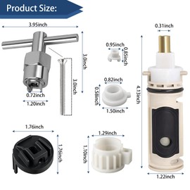 PLISPARK Universal 1222 Cartridge Kit for Moen 1222 Replacement Cartridge with Removal Tool 104421 and Handle Adapter 116653, Easy Install for Moen Posi Temp Shower Repair（1 Pack）