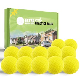 Real Feel Golf Practice Balls with More Weight Value 12 Pack, 1/3 Distance of Regulation Golf Ball, True Flight for Indoor Outdoor Backyard Garden School Training with Gift Box