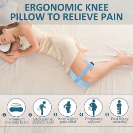 JLLYGOUS Kniekissen für Seitenschläfer, Kissen Knie Seitenschläfer, Seitenschläferkissen Knie Beinkissen, Knee Pillow Memory Schaum, Lindert Hüftschmerzen