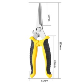 Yuelulala Industrial Heavy-Duty Shears Multipurpose Tools Metal Snips for Cutting Metal Pp Handle Scissor Heavy Duty Scissor(A55-1)