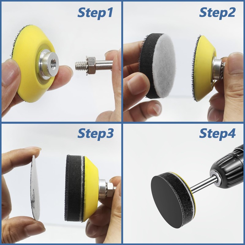 FEIHU 50mm Sanding Disc 120 Grit .50mm Hook and Loop