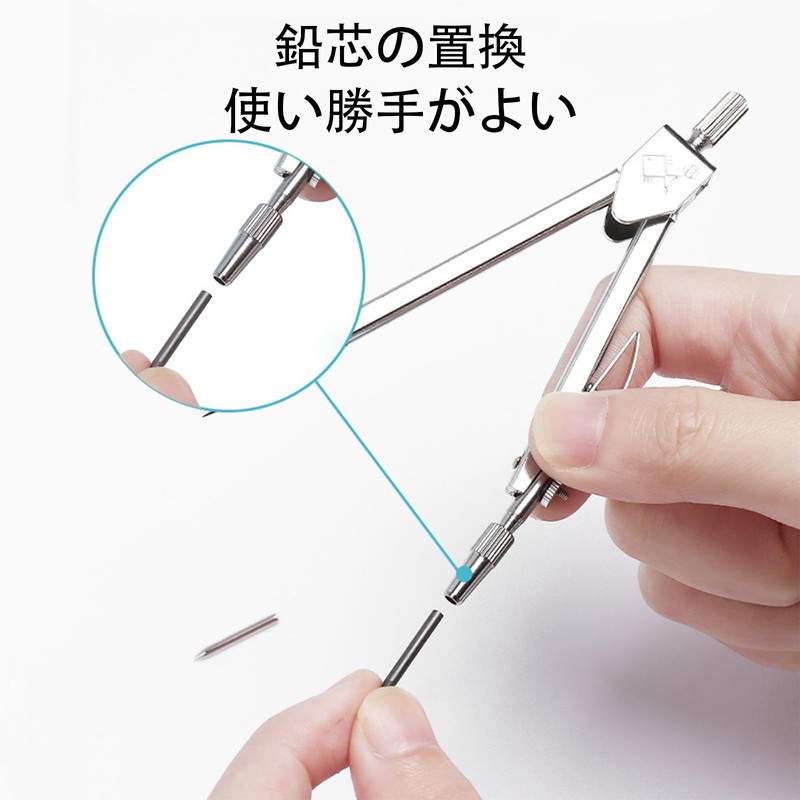 ALLVD Compass Drafting Sharp School Supplies Drawing Tool Metal Geometry