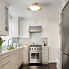 YURNYQ Dimmable White and Gold Flush Mount Ceiling Light Modern