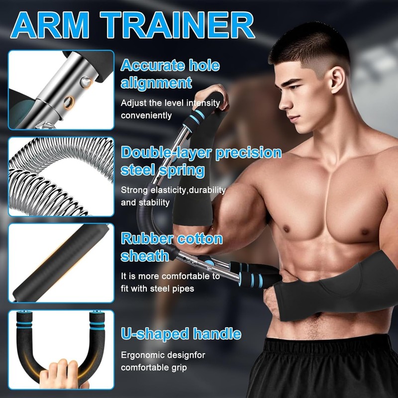 Twister Arm Trainer, Adjustable Chest Training Device with Bracelet Guards,