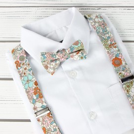 Spring Notion - Tirantes y pajarita de algodón para niños pequeños y bebés, 13-rubor Rosa, Large