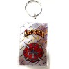 HP Industries Fire Department 2x3 Acrylic Keychain w/1" Keyring Decal Logo...