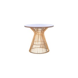 SAFAVIEH Home Collection Whent Coastal Natural and Black Round Accent Table