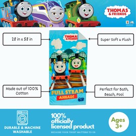 Franco Thomas & Friends Kids Super Soft Cotton Bath/Pool/Beach Towel, 58 in x 28 in