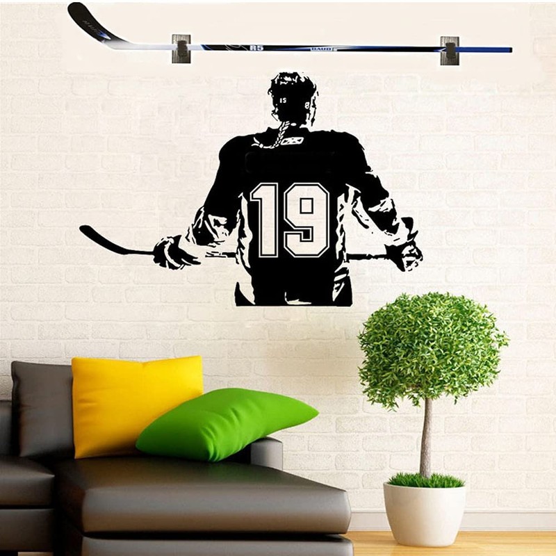 2Pieces Hockey Stick Display Wall Mount，Hockey Stick Hanger Holder，Hockey Stick