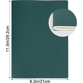 Yarotm Notepad A4 Dark Green - Pack of 3 Notebook Checked - 80 Pages Notebook A4 21 x 29.2 cm Soft Cover - 100 g Paper Pad Checked 5 mm Diary - Notepad Writing Pad Travel Diary