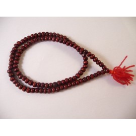 Fair Trade Redwood Rosewood Mala 108 Wooden Prayer Beads Handmade Buddhist Mallah Mantra