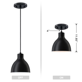 Dolaimy House 3 Pack 1 Light Industrial Hanging Indoor Mini Pendant Ceiling Light Fixtures Black Finish for Bar Dining Room Corridor Living Room Kitchen Island
