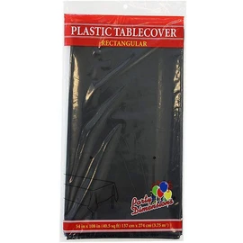 Party Dimensions Single-Count Rectangular Plastic Table Cover, 54 by 108-Inch, Black