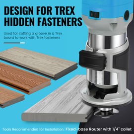 for Trex Router Bit Groove Cutter, Used for Trex Board to Work with Trex Hideaway Hidden Fasteners, 1/4" Shank Carbide Tipped Triple Wing, 3/8" Cutting Depth, 5/32" Height, Durable Precise Clean Cuts