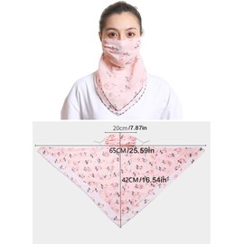 NentMent 2 Pack Summer Sun UV Protection Face Cover Scarf with Designs Womens Cooling Neck Gaiter with Ear Loops Breathable Face Mask Neck Covers Bandana Headwear for Women Outdoor Hiking Riding