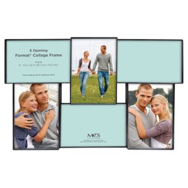 MCS Front-Loading Collage Picture Frame With 6 Openings, 4 x 6, Black (Rectangular)