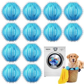 WOLMIK Pet Hair Remover for Laundry - 12 Pieces Dog Hair and Cat Hair Remover, Lint Balls for Washing Machine, Reusable Pet Hair Fur Catcher for Laundry, Laundry Balls Set for Removing