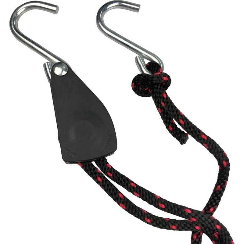 Kayak Tie Down Straps with Bonnet/Boot Anchors, Black and Red